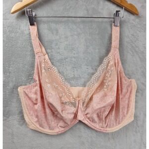 Elomi Lucie Plunge Underwire Bra EL4490 Pink Pale Blush New